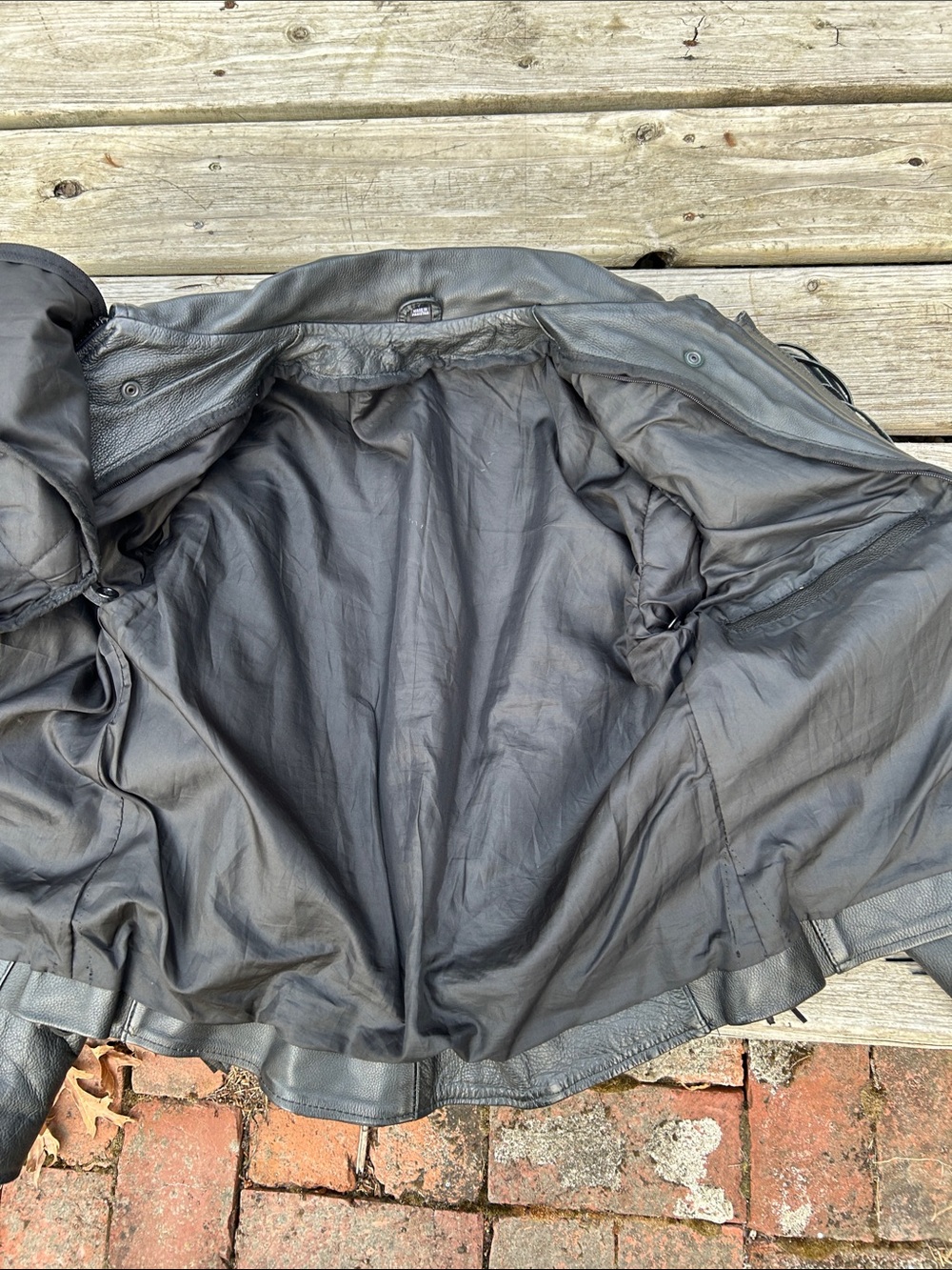Black Leather Fringe Jacket with Cutout Floral Detail - Picture 15 of 16